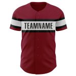 Personalized Crimson Black Baseball Jersey for Men Women Kids - Customizable 5 Personalized Crimson White-Black Baseball