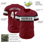 Personalized Crimson Black Baseball Jersey for Men Women Kids - Customizable 5 Personalized Crimson White-Black Baseball