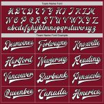 Custom Team Name Number Varsity Letterman Jacket Crimson White Black Bomber Full-Snap Personalized Crimson White-Black Bomber