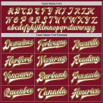 Custom Team Name Number Crimson White Black-Gold Bomber Varsity Letterman Jacket Full-Snap Personalized Personalized Crimson