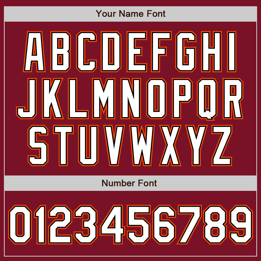 Personalized Crimson White Black-Orange Bomber Full-Snap Varsity Letterman Jacket Personalized Varsity Letterman Jacket - Crimson White Black Orange Full-Snap Bomber Personalized Crimson White Black-Orange - Image 5