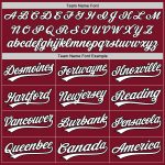 Custom Name and Number Unisex Softball Jersey - Personalized Crimson White-Black Two-Button Design Personalized Crimson White-Black