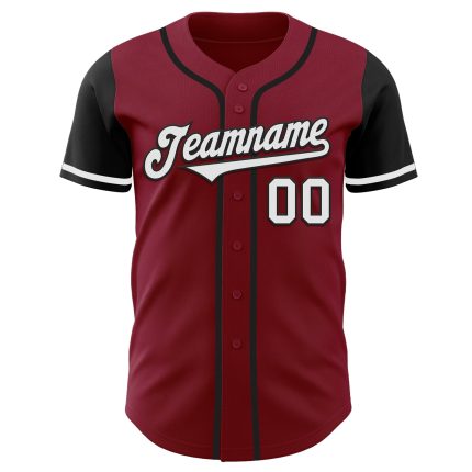 Personalized Two Tone Baseball Jersey in Crimson and Black - Custom Sports Apparel Personalized Crimson White-Black Two Tone