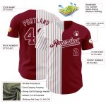 Customizable Pinstripe Baseball Jersey - Personalized Crimson White-Crimson Authentic Team Name & Number Personalized Crimson