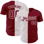 Customizable Pinstripe Baseball Jersey - Personalized Crimson White-Crimson Authentic Team Name & Number Personalized Crimson