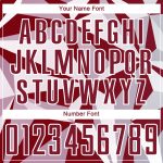 Custom Name and Number Geometric Pattern Soccer Jersey - Personalized Crimson White Sublimation Team Uniform Personalized