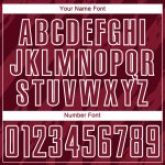 Custom Sublimation Soccer Jersey - Crimson White Geometric Shapes Design Personalized Crimson White Geometric Shapes Sublimation