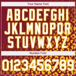 Custom Leopard Print Baseball Jersey with 3D Crimson White-Gold Fade Design - Personalized Name and Number Personalized Crimson