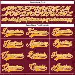 Personalized Authentic Baseball Jersey in Crimson and White-Gold Colors Personalized Crimson White-Gold Authentic Baseball