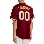 Personalized Authentic Baseball Jersey in Crimson and White-Gold Colors Personalized Crimson White-Gold Authentic Baseball