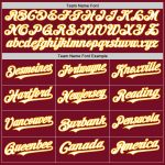 Personalized Authentic Baseball Jersey in Crimson White-Gold, Sleeveless Design Personalized Crimson White-Gold Authentic