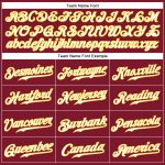 Personalized Custom Name and Number Baseball Jersey in Crimson White-Gold - Authentic Sleeveless Design Personalized Crimson