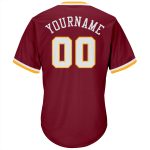 Custom Name Number Baseball Jersey Shirt - Personalized Crimson White-Gold Authentic Throwback Rib-Knit Design Personalized