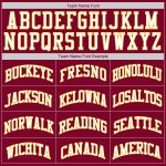 Custom Name Number Baseball Jersey Shirt - Personalized Crimson White-Gold Authentic Throwback Rib-Knit Design Personalized