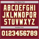 Custom Name and Number Personalized Two Tone Baseball Jersey in Crimson White-Gold Authentic Design Personalized Crimson