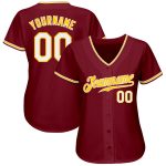 Personalized Custom Baseball Jersey in Crimson White-Gold for Men, Women, Kids - Unique Team Apparel Personalized Crimson