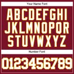 Personalized Baseball Jersey in Crimson and White-Gold for Men, Size 5 Personalized Crimson White-Gold Baseball Jersey 5