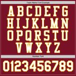 Personalized Varsity Letterman Jacket in Crimson and White-Gold Full-Snap Style Personalized Crimson White-Gold Bomber Full-Snap