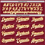 Custom Crimson White-Gold Varsity Letterman Jacket with Personalized Name and Number - Full-Snap Bomber Style Personalized