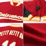 Custom Crimson White-Gold Varsity Letterman Jacket with Personalized Name and Number - Full-Snap Bomber Style Personalized