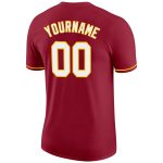 Custom Team Performance T-Shirt with Personalized Name and Number - Crimson White-Gold Personalized Crimson White-Gold Performance