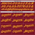 Custom Name and Number Personalized Authentic Baseball Jersey Crimson White-Gold Pinstripe Fashion Team Apparel Personalized
