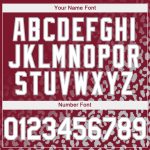 Custom Name and Number Leopard Print Baseball Jersey, 3D Crimson White-Gray Design, Authentic Fashion Team Apparel Personalized