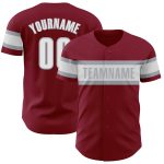 Personalized Authentic Baseball Jersey in Crimson White-Gray for Men and Women Personalized Crimson White-Gray Authentic