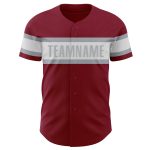 Personalized Authentic Baseball Jersey in Crimson White-Gray for Men and Women Personalized Crimson White-Gray Authentic