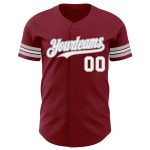 Custom Name Number Baseball Jersey - Personalized Crimson White-Gray Authentic Team Apparel Personalized Crimson White-Gray