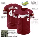 Custom Name Number Baseball Jersey - Personalized Crimson White-Gray Authentic Team Apparel Personalized Crimson White-Gray