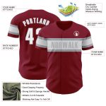 Personalized Authentic Baseball Jersey in Crimson White-Gray for Men and Women Personalized Crimson White-Gray Authentic