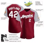 Custom Name and Number Baseball Jersey - Personalized Crimson White-Gray Authentic Raglan Sleeves Personalized Crimson White-Gray