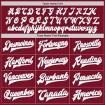 Custom Team Bomber Jacket - Personalized Crimson White-Gray Varsity Letterman Full-Snap with Custom Name and Number Personalized