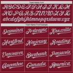 Custom Team Name and Number Baseball Jersey - Personalized Crimson White-Gray Pinstripe Authentic Split Design Personalized