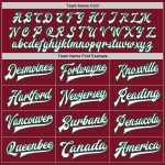 Custom Name and Number Crimson White Green Two Tone Varsity Letterman Bomber Full-Snap Jacket Personalized Crimson White-Kelly
