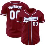 Personalized Authentic Baseball Jersey in Crimson and Light Blue Colors Personalized Crimson White-Light Blue Authentic Baseball