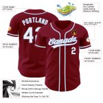 Personalized Authentic Baseball Jersey in Crimson and Light Blue Colors Personalized Crimson White-Light Blue Authentic Baseball