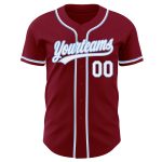 Personalized Authentic Baseball Jersey in Crimson and Light Blue Colors Personalized Crimson White-Light Blue Authentic Baseball