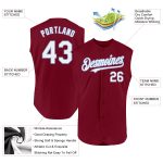Personalized Baseball Jersey - Crimson White Light Blue Authentic Sleeveless Design Personalized Crimson White-Light Blue