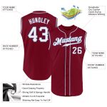 Custom Name and Number Personalized Crimson White-Light Blue Baseball Jersey - Authentic Sleeveless Design Personalized Crimson