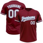 Custom Softball Jersey - Personalized Two-Button Unisex in Crimson & Light Blue with Name & Number Personalized Crimson White-Light