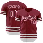 Custom Name and Number Crimson White Line Authentic Baseball Jersey - Personalized Team Jersey Personalized Crimson White