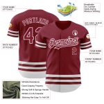 Custom Name and Number Crimson White Line Authentic Baseball Jersey - Personalized Team Jersey Personalized Crimson White
