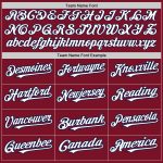 Personalized Authentic Baseball Jersey in Crimson White Navy - Custom Team Name & Number, 3 Color Arm Shapes Personalized