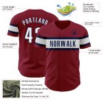 Personalized Authentic Baseball Jersey in Crimson, White, and Navy Personalized Crimson White-Navy Authentic Baseball Jersey