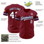 Custom Name and Number Authentic Baseball Jersey - Personalized Crimson White-Navy Team Jersey Personalized Crimson White-Navy