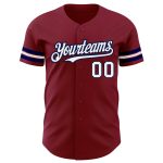 Custom Name and Number Authentic Baseball Jersey - Personalized Crimson White-Navy Team Jersey Personalized Crimson White-Navy