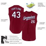 Custom Name and Number Baseball Jersey in Crimson White-Navy - Authentic Sleeveless Team Jersey Personalized Crimson White-Navy