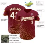 Personalized Leopard Print Baseball Jersey - Custom Name & Number, Crimson White-Old Gold 3D Pattern Design Personalized